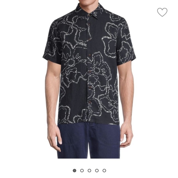 Ted Baker Arnica Floral Button Down Linen Dress Shirt Size 5 - Picture 1 of 10